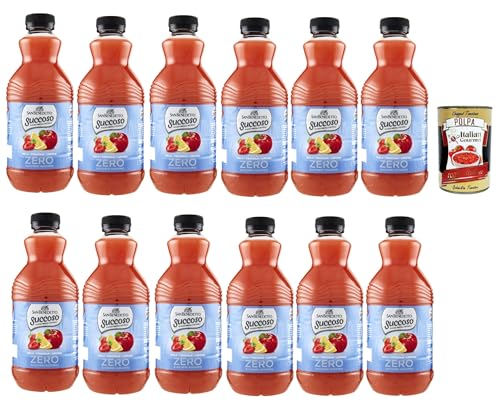 San Benedetto Succoso Zero Mela Fragola Limone PET 12x 90cl, PET Apfel, Zitrone und Erdbeere ohne zucker Fruchtsaft saft, Lemon juice sugar free + Italian Gourmet polpa 400g San Benedetto Succoso Zero Mela Fragola Limone PET 12x 90cl, PET Apfel, Zitrone und Erdbeere ohne zucker Fruchtsaft saft, Lemon juice sugar free + Italian Gourmet polpa 400g von Italian Gourmet E.R.