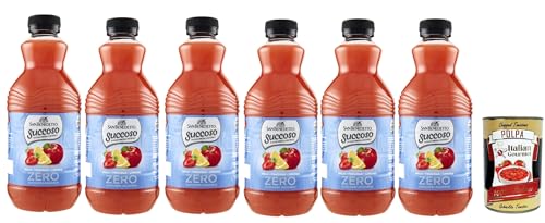 San Benedetto Succoso Zero Mela Fragola Limone PET 6x 90cl, PET Apfel, Zitrone und Erdbeere ohne zucker Fruchtsaft saft, Lemon juice sugar free + Italian Gourmet polpa 400g San Benedetto Succoso Zero Mela Fragola Limone PET 6x 90cl, PET Apfel, Zitrone und Erdbeere ohne zucker Fruchtsaft saft, Lemon juice sugar free + Italian Gourmet polpa 400g von Italian Gourmet E.R.