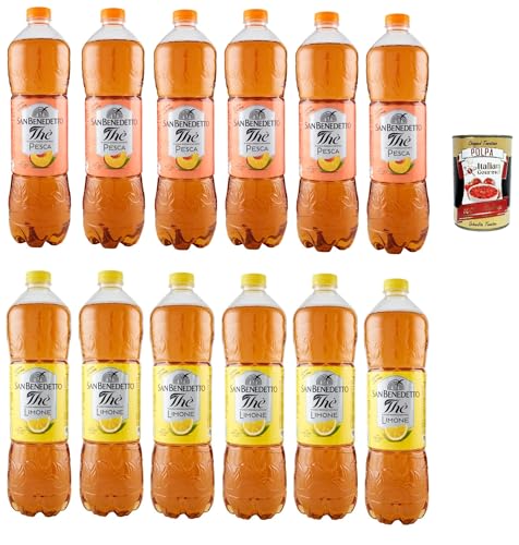 San Benedetto Testpaket, Thè Pesca und limone 12x 1,5 L, Eistee The' Pfirsich und zitrone PET Einweg, ice tea, Ohne Konservierungsstoffe und künstliche Farbstoffe + Italian Gourmet polpa 400g San Benedetto Testpaket, Thè Pesca und limone 12x 1,5 L, Eistee The' Pfirsich und zitrone PET Einweg, ice tea, Ohne Konservierungsstoffe und künstliche Farbstoffe + Italian Gourmet polpa 400g von Italian Gourmet E.R.