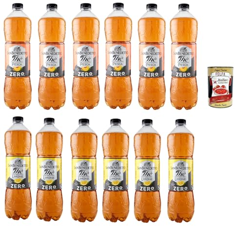 San Benedetto Testpaket, Thè Pesca und limone zero 12x 1,5 L, Eistee The' Pfirsich und zitrone ohne Zucker PET Einweg, ice tea erfrischend, Ohne Konservierungsstoffe + Italian Gourmet polpa 400g San Benedetto Testpaket, Thè Pesca und limone zero 12x 1,5 L, Eistee The' Pfirsich und zitrone ohne Zucker PET Einweg, ice tea erfrischend, Ohne Konservierungsstoffe + Italian Gourmet polpa 400g von Italian Gourmet E.R.