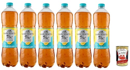San Benedetto Thè Deteinato Limone 6x 1,5 L, entkoffeiniert Eistee The' Zitrone PET Einweg, ice tea erfrischend, Ohne Konservierungsstoffe und künstliche Farbstoffe + Italian Gourmet polpa 400g San Benedetto Thè Deteinato Limone 6x 1,5 L, entkoffeiniert Eistee The' Zitrone PET Einweg, ice tea erfrischend, Ohne Konservierungsstoffe und künstliche Farbstoffe + Italian Gourmet polpa 400g von Italian Gourmet E.R.