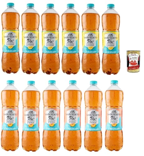 San Benedetto Thè Deteinato Testpaket Limone un Pesca 12x 1,5 L, entkoffeiniert Eistee The' Zitrone und Pfirsch PET Einweg, ice tea erfrischend, Ohne Konservierungsstoffe + Italian Gourmet polpa 400g San Benedetto Thè Deteinato Testpaket Limone un Pesca 12x 1,5 L, entkoffeiniert Eistee The' Zitrone und Pfirsch PET Einweg, ice tea erfrischend, Ohne Konservierungsstoffe + Italian Gourmet polpa 400g von Italian Gourmet E.R.