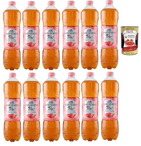 San Benedetto Thè Fico d'india, 12x 1,5 L, Eistee The' Feigen von Indien PET Einweg, ice tea erfrischend, Ohne Konservierungsstoffe und künstliche Farbstoffe + Italian Gourmet polpa 400g San Benedetto Thè Fico d'india, 12x 1,5 L, Eistee The' Feigen von Indien PET Einweg, ice tea erfrischend, Ohne Konservierungsstoffe und künstliche Farbstoffe + Italian Gourmet polpa 400g von Italian Gourmet E.R.