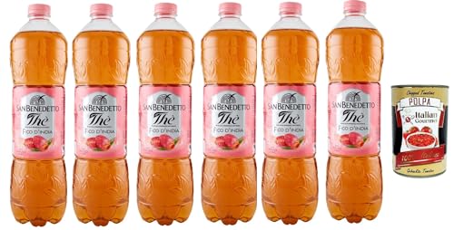 San Benedetto Thè Fico d'india, 6x 1,5 L, Eistee The' Feigen von Indien PET Einweg, ice tea erfrischend, Ohne Konservierungsstoffe und künstliche Farbstoffe + Italian Gourmet polpa 400g San Benedetto Thè Fico d'india, 6x 1,5 L, Eistee The' Feigen von Indien PET Einweg, ice tea erfrischend, Ohne Konservierungsstoffe und künstliche Farbstoffe + Italian Gourmet polpa 400g von Italian Gourmet E.R.