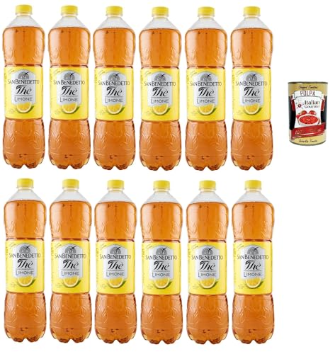 San Benedetto Thè Limone 12x 1,5 L, Eistee The' Zitrone PET Einweg, ice tea erfrischend, Ohne Konservierungsstoffe und künstliche Farbstoffe + Italian Gourmet polpa 400g San Benedetto Thè Limone 12x 1,5 L, Eistee The' Zitrone PET Einweg, ice tea erfrischend, Ohne Konservierungsstoffe und künstliche Farbstoffe + Italian Gourmet polpa 400g von Italian Gourmet E.R.