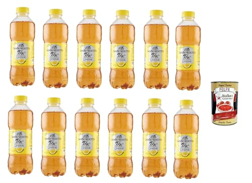 San Benedetto Thè Limone 12x 500ml, Eistee The' Zitrone PET Einweg, ice tea erfrischend, Ohne Konservierungsstoffe und künstliche Farbstoffe + Italian Gourmet polpa 400g San Benedetto Thè Limone 12x 500ml, Eistee The' Zitrone PET Einweg, ice tea erfrischend, Ohne Konservierungsstoffe und künstliche Farbstoffe + Italian Gourmet polpa 400g von Italian Gourmet E.R.