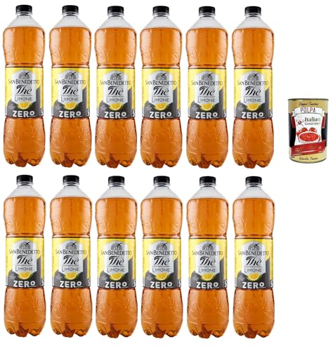 San Benedetto Thè Limone zero 12x 1,5 L, Eistee The' Zitrone ohne Zucker PET Einweg, ice tea erfrischend, Ohne Konservierungsstoffe und künstliche Farbstoffe + Italian Gourmet polpa 400g San Benedetto Thè Limone zero 12x 1,5 L, Eistee The' Zitrone ohne Zucker PET Einweg, ice tea erfrischend, Ohne Konservierungsstoffe und künstliche Farbstoffe + Italian Gourmet polpa 400g von Italian Gourmet E.R.