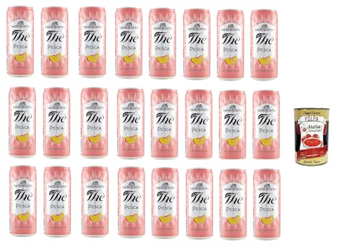 San Benedetto Thè Pesca 24x 33cl, Eistee The' Pfirsich dosen Einweg, ice tea erfrischend, Ohne Konservierungsstoffe und künstliche Farbstoffe + Italian Gourmet polpa 400g San Benedetto Thè Pesca 24x 33cl, Eistee The' Pfirsich dosen Einweg, ice tea erfrischend, Ohne Konservierungsstoffe und künstliche Farbstoffe + Italian Gourmet polpa 400g von Italian Gourmet E.R.