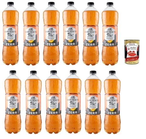 San Benedetto Thè Pesca zero 12x 1,5 L, Eistee The' Pfirsich ohne Zucker PET Einweg, ice tea erfrischend, Ohne Konservierungsstoffe und künstliche Farbstoffe + Italian Gourmet polpa 400g San Benedetto Thè Pesca zero 12x 1,5 L, Eistee The' Pfirsich ohne Zucker PET Einweg, ice tea erfrischend, Ohne Konservierungsstoffe und künstliche Farbstoffe + Italian Gourmet polpa 400g von Italian Gourmet E.R.
