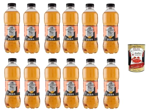 San Benedetto Thè Pesca zero 12x 500ml, Eistee The' Pfirsich ohne Zucker PET Einweg, ice tea erfrischend, Ohne Konservierungsstoffe und künstliche Farbstoffe + Italian Gourmet polpa 400g San Benedetto Thè Pesca zero 12x 500ml, Eistee The' Pfirsich ohne Zucker PET Einweg, ice tea erfrischend, Ohne Konservierungsstoffe und künstliche Farbstoffe + Italian Gourmet polpa 400g von Italian Gourmet E.R.