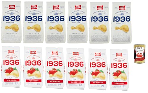 San Carlo 1936 Patatine Antica Ricetta Testpaket, Arricciate e Croccanti Rinomata Rosticceria - Senza Glutine, Kartoffel Chips, altes Rezept, gluten frei, 12x 150g + Italian Gourmet polpa 400g San Carlo 1936 Patatine Antica Ricetta Testpaket, Arricciate e Croccanti Rinomata Rosticceria - Senza Glutine, Kartoffel Chips, altes Rezept, gluten frei, 12x 150g + Italian Gourmet polpa 400g von Italian Gourmet E.R.