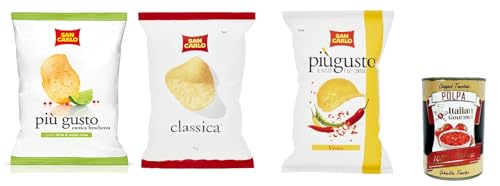 San Carlo Best set Classica più gusto Limette & rosa und Vicace Chips Kartoffelchips gesalzen 3x 50g + Italian Gourmet polpa 400g San Carlo Best set Classica più gusto Limette & rosa und Vicace Chips Kartoffelchips gesalzen 3x 50g + Italian Gourmet polpa 400g von Italian Gourmet E.R.