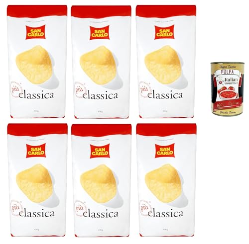 San Carlo Classica Chips Patatine Kartoffelchips gesalzen 6x 450g Kartoffel chips + Italian Gourmet polpa 400g San Carlo Classica Chips Patatine Kartoffelchips gesalzen 6x 450g Kartoffel chips + Italian Gourmet polpa 400g von Italian Gourmet E.R.