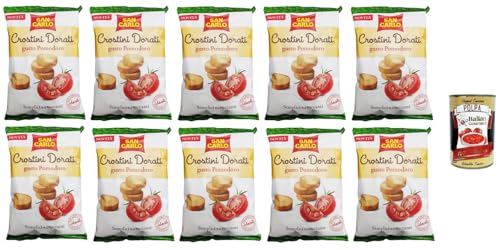 San Carlo Crostini Dorati Flavour mit Tomatengeschmack 10x 75gr + Italian Gourmet polpa 400g San Carlo Crostini Dorati Flavour mit Tomatengeschmack 10x 75gr + Italian Gourmet polpa 400g von Italian Gourmet E.R.