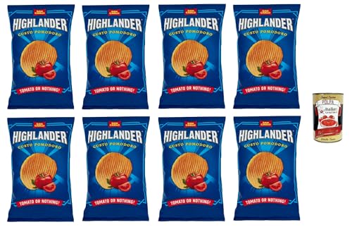 San Carlo Highlander Tomato or nothing Patatine Kartoffelchips Tomaten Chips 8x130gr + Italian Gourmet polpa 400g von Italian Gourmet E.R.