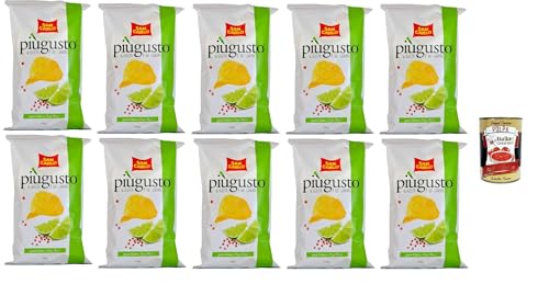San Carlo Più Gusto Lime e Pepe Rosa Patatine, Limette und Rosa Pfeffer, Kartoffelchips Chips, 10x 150g Beutel + Italian Gourmet polpa 400g San Carlo Più Gusto Lime e Pepe Rosa Patatine, Limette und Rosa Pfeffer, Kartoffelchips Chips, 10x 150g Beutel + Italian Gourmet polpa 400g von Italian Gourmet E.R.