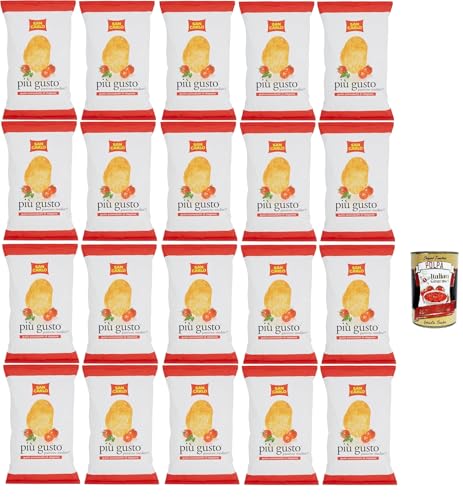 San Carlo Più Gusto Pomodorini di Stagione Patatine, Tomatengeschmack Kartoffelchips Chips, 20x 50g Beutel + Italian Gourmet polpa 400g San Carlo Più Gusto Pomodorini di Stagione Patatine, Tomatengeschmack Kartoffelchips Chips, 20x 50g Beutel + Italian Gourmet polpa 400g von Italian Gourmet E.R.