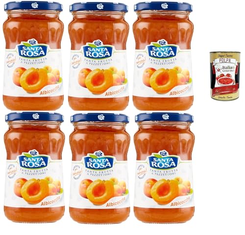 Santa Rosa, Confettura di Albicocca, Aprikose marmelade Brotaufstrich, apricot jam, ideal für Desserts und Kuchen 6x 350g + Italian Gourmet polpa 400g Santa Rosa, Confettura di Albicocca, Aprikose marmelade Brotaufstrich, apricot jam, ideal für Desserts und Kuchen 6x 350g + Italian Gourmet polpa 400g von Italian Gourmet E.R.