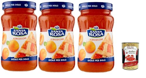 Santa Rosa, Confettura di Albicocche, Aprikosen marmelade, apricot jam, ideal für Desserts und Kuchen 3x 600g + Italian Gourmet polpa 400g Santa Rosa, Confettura di Albicocche, Aprikosen marmelade, apricot jam, ideal für Desserts und Kuchen 3x 600g + Italian Gourmet polpa 400g von Italian Gourmet E.R.