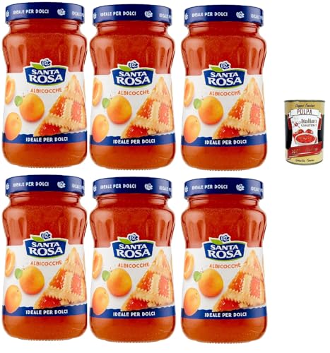 Santa Rosa, Confettura di Albicocche, Aprikosen marmelade, apricot jam, ideal für Desserts und Kuchen 6x 600g + Italian Gourmet polpa 400g Santa Rosa, Confettura di Albicocche, Aprikosen marmelade, apricot jam, ideal für Desserts und Kuchen 6x 600g + Italian Gourmet polpa 400g von Italian Gourmet E.R.