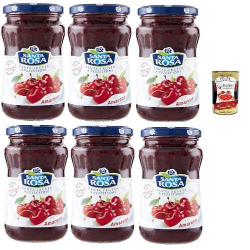Santa Rosa, Confettura di Amarene, Schwarze Kirschen marmelade, Wild Cherry jam, ideal für Desserts und Kuchen 6x 350g + Italian Gourmet polpa 400g Santa Rosa, Confettura di Amarene, Schwarze Kirschen marmelade, Wild Cherry jam, ideal für Desserts und Kuchen 6x 350g + Italian Gourmet polpa 400g von Italian Gourmet E.R.