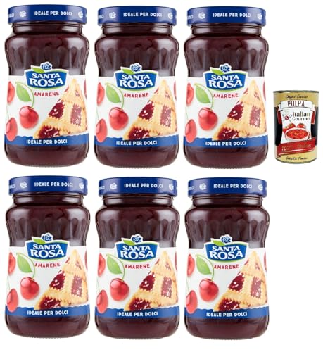 Santa Rosa, Confettura di Amarene, Schwarze Kirschen marmelade, Wild Cherry jam, ideal für Desserts und Kuchen 6x 600g + Italian Gourmet polpa 400g Santa Rosa, Confettura di Amarene, Schwarze Kirschen marmelade, Wild Cherry jam, ideal für Desserts und Kuchen 6x 600g + Italian Gourmet polpa 400g von Italian Gourmet E.R.