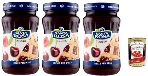 Santa Rosa, Confettura di Ciliegie, Kirschen marmelade, Cherries jam, ideal für Desserts und Kuchen 3x 600g + Italian Gourmet polpa 400g Santa Rosa, Confettura di Ciliegie, Kirschen marmelade, Cherries jam, ideal für Desserts und Kuchen 3x 600g + Italian Gourmet polpa 400g von Italian Gourmet E.R.