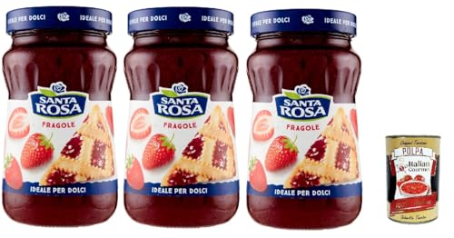 Santa Rosa, Confettura di Fragole, Erdbeeren marmelade, Strawberries jam, ideal für Desserts und Kuchen 3x 600g + Italian Gourmet polpa 400g Santa Rosa, Confettura di Fragole, Erdbeeren marmelade, Strawberries jam, ideal für Desserts und Kuchen 3x 600g + Italian Gourmet polpa 400g von Italian Gourmet E.R.