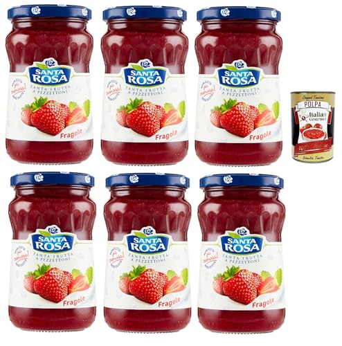 Santa Rosa, Confettura di Fragole, Erdbeeren marmelade, Strawberries jam, ideal für Desserts und Kuchen 6x 350g + Italian Gourmet polpa 400g Santa Rosa, Confettura di Fragole, Erdbeeren marmelade, Strawberries jam, ideal für Desserts und Kuchen 6x 350g + Italian Gourmet polpa 400g von Italian Gourmet E.R.