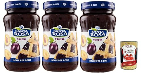 Santa Rosa, Confettura di Prugne, Pflaume marmelade Brotaufstrich, plum jam, ideal für Desserts und Kuchen 3x 600g + Italian Gourmet polpa 400g Santa Rosa, Confettura di Prugne, Pflaume marmelade Brotaufstrich, plum jam, ideal für Desserts und Kuchen 3x 600g + Italian Gourmet polpa 400g von Italian Gourmet E.R.