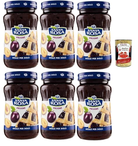 Santa Rosa, Confettura di Prugne, Pflaume marmelade Brotaufstrich, plum jam, ideal für Desserts und Kuchen 6x 600g + Italian Gourmet polpa 400g Santa Rosa, Confettura di Prugne, Pflaume marmelade Brotaufstrich, plum jam, ideal für Desserts und Kuchen 6x 600g + Italian Gourmet polpa 400g von Italian Gourmet E.R.