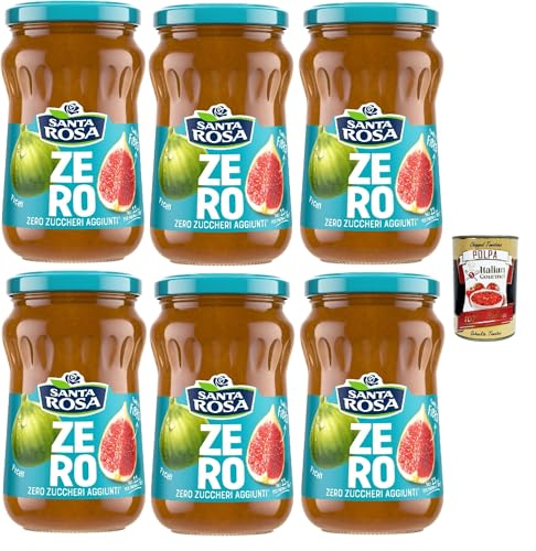 Santa Rosa, Feigen marmelade Zero, Leichte und nahrhafte Freude, ideal zum Frühstück oder Snack, reich an Geschmack und ohne zugesetzten Zucker, 6x 300 g + Italian Gourmet polpa 400g Santa Rosa, Feigen marmelade Zero, Leichte und nahrhafte Freude, ideal zum Frühstück oder Snack, reich an Geschmack und ohne zugesetzten Zucker, 6x 300 g + Italian Gourmet polpa 400g von Italian Gourmet E.R.