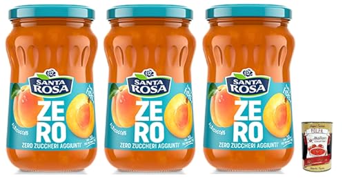 Santa Rosa, Zero Aprikose Marmelade, leichte und nahrhafte Freude, ideal zum Frühstück oder Snack, reich an Geschmack und ohne zugesetzten Zucker, 3x 300 g + Italian Gourmet polpa 400g Santa Rosa, Zero Aprikose Marmelade, leichte und nahrhafte Freude, ideal zum Frühstück oder Snack, reich an Geschmack und ohne zugesetzten Zucker, 3x 300 g + Italian Gourmet polpa 400g von Italian Gourmet E.R.