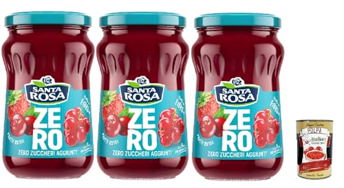 Santa Rosa, Zero Rote Früchte Marmelade, leichte und nahrhafte Freude, ideal zum Frühstück oder Snack, reich an Geschmack und ohne zugesetzten Zucker, 3x 300 g + Italian Gourmet polpa 400g Santa Rosa, Zero Rote Früchte Marmelade, leichte und nahrhafte Freude, ideal zum Frühstück oder Snack, reich an Geschmack und ohne zugesetzten Zucker, 3x 300 g + Italian Gourmet polpa 400g von Italian Gourmet E.R.