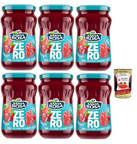 Santa Rosa, Zero Rote Früchte Marmelade, leichte und nahrhafte Freude, ideal zum Frühstück oder Snack, reich an Geschmack und ohne zugesetzten Zucker, 6x 300 g + Italian Gourmet polpa 400g Santa Rosa, Zero Rote Früchte Marmelade, leichte und nahrhafte Freude, ideal zum Frühstück oder Snack, reich an Geschmack und ohne zugesetzten Zucker, 6x 300 g + Italian Gourmet polpa 400g von Italian Gourmet E.R.
