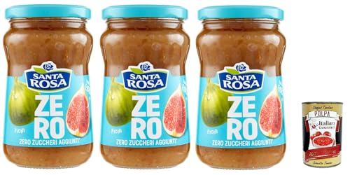 Santa Rosa Zero Confettura di fichi, Feigen Marmelade Jam Ohne Zuckerzusatz, Frei von Konservierungsstoffen, Jam Figs, 3x 300g Glas + Italian Gourmet Polpa 400g Santa Rosa Zero Confettura di fichi, Feigen Marmelade Jam Ohne Zuckerzusatz, Frei von Konservierungsstoffen, Jam Figs, 3x 300g Glas + Italian Gourmet Polpa 400g von Italian Gourmet E.R.