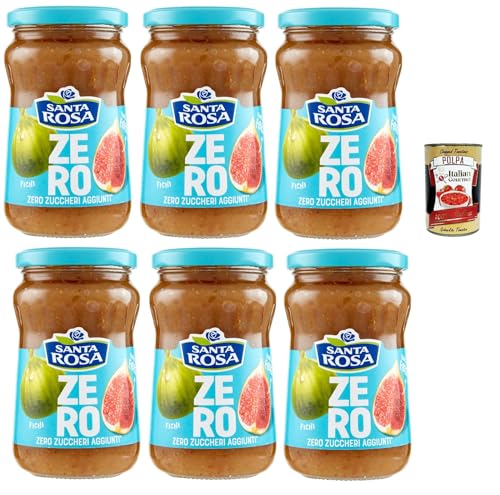 Santa Rosa Zero Confettura di fichi, Feigen Marmelade Jam Ohne Zuckerzusatz, Frei von Konservierungsstoffen, Jam Figs, 6x 300g Glas + Italian Gourmet Polpa 400g Santa Rosa Zero Confettura di fichi, Feigen Marmelade Jam Ohne Zuckerzusatz, Frei von Konservierungsstoffen, Jam Figs, 6x 300g Glas + Italian Gourmet Polpa 400g von Italian Gourmet E.R.