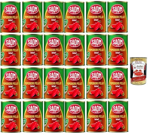 Saom, Pomodori Pelati bestern geschälte Tomaten sauce aus Italien dose, tin italian peeled tomatoes 24x 400g + Italian Gourmet polpa 400g Saom, Pomodori Pelati bestern geschälte Tomaten sauce aus Italien dose, tin italian peeled tomatoes 24x 400g + Italian Gourmet polpa 400g von Italian Gourmet E.R.