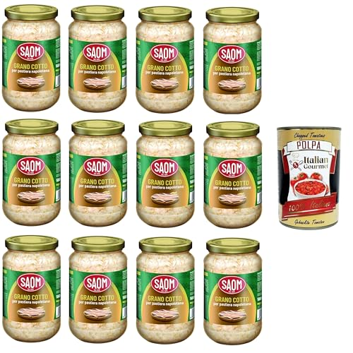 Saom Grano Cotto per Pastiera Napoletana gekochter Weizen für neapolitanische Pastiera 12x560 gr+ Italian Gourmet polpa 400g Saom Grano Cotto per Pastiera Napoletana gekochter Weizen für neapolitanische Pastiera 12x560 gr+ Italian Gourmet polpa 400g von Italian Gourmet E.R.