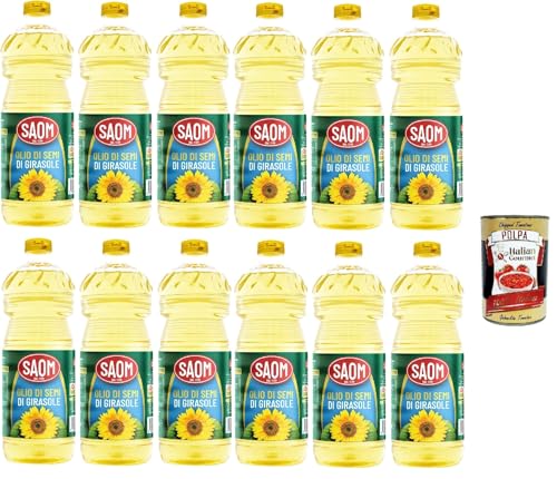 Saom Olio di Semi di Girasole Sonnenblumenöl Speiseöl Frittieröl 100% Italienisches Öl dose 12x 1Lt + Italian Gourmet polpa 400g Saom Olio di Semi di Girasole Sonnenblumenöl Speiseöl Frittieröl 100% Italienisches Öl dose 12x 1Lt + Italian Gourmet polpa 400g von Italian Gourmet E.R.