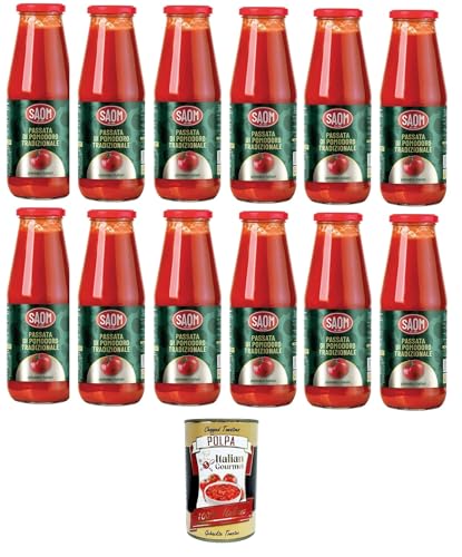 Saom Passata di Pomodoro Tradizionale Classica 680gr in Vetro Traditional Classic Tomatenpüree 680gr im Glas 12x680gr+ Italian Gourmet polpa 400g Saom Passata di Pomodoro Tradizionale Classica 680gr in Vetro Traditional Classic Tomatenpüree 680gr im Glas 12x680gr+ Italian Gourmet polpa 400g von Italian Gourmet E.R.