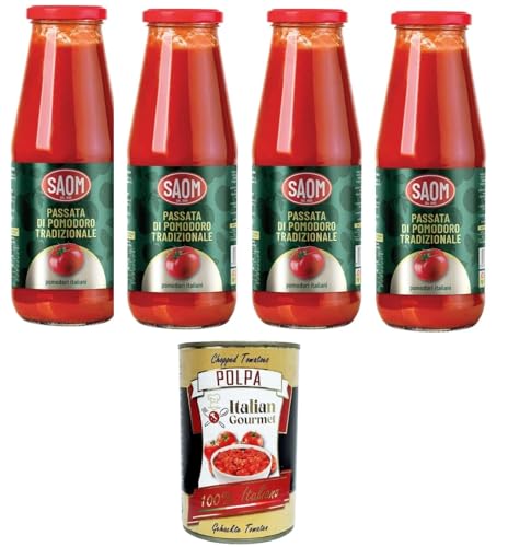 Saom Passata di Pomodoro Tradizionale Classica 680gr in Vetro Traditional Classic Tomatenpüree 680gr im Glas 4x680gr+ Italian Gourmet polpa 400g Saom Passata di Pomodoro Tradizionale Classica 680gr in Vetro Traditional Classic Tomatenpüree 680gr im Glas 4x680gr+ Italian Gourmet polpa 400g von Italian Gourmet E.R.