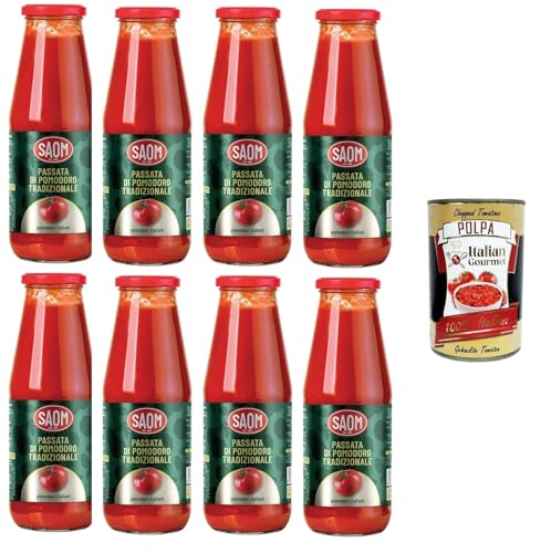 Saom Passata di Pomodoro Tradizionale Classica 680gr in Vetro Traditional Classic Tomatenpüree 680gr im Glas 8x680gr+ Italian Gourmet polpa 400g Saom Passata di Pomodoro Tradizionale Classica 680gr in Vetro Traditional Classic Tomatenpüree 680gr im Glas 8x680gr+ Italian Gourmet polpa 400g von Italian Gourmet E.R.
