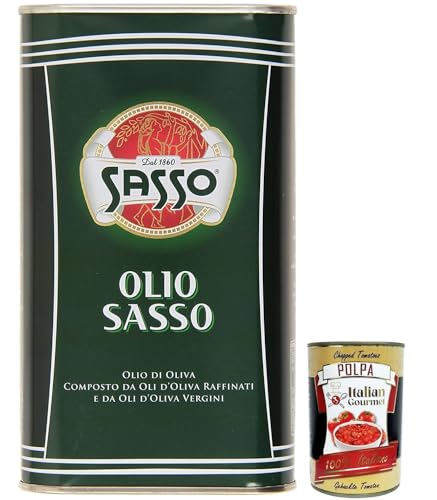 Sasso Olio Extra vergine D'oliva Natives Olive Olivenöl 1 Lt 100% Italienisch, Extra virgin oil + Italian Gourmet polpa 400g Sasso Olio Extra vergine D'oliva Natives Olive Olivenöl 1 Lt 100% Italienisch, Extra virgin oil + Italian Gourmet polpa 400g von Italian Gourmet E.R.