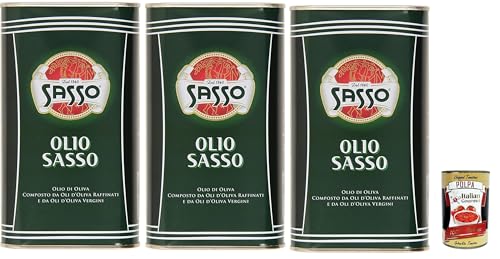 Sasso Olio Extra vergine D'oliva Natives Olive Olivenöl 3x 1 Lt 100% Italienisch, Extra virgin oil + Italian Gourmet polpa 400g Sasso Olio Extra vergine D'oliva Natives Olive Olivenöl 3x 1 Lt 100% Italienisch, Extra virgin oil + Italian Gourmet polpa 400g von Italian Gourmet E.R.