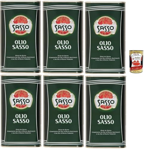 Sasso Olio Extra vergine D'oliva Natives Olive Olivenöl 6x 1 Lt 100% Italienisch, Extra virgin oil + Italian Gourmet polpa 400g Sasso Olio Extra vergine D'oliva Natives Olive Olivenöl 6x 1 Lt 100% Italienisch, Extra virgin oil + Italian Gourmet polpa 400g von Italian Gourmet E.R.