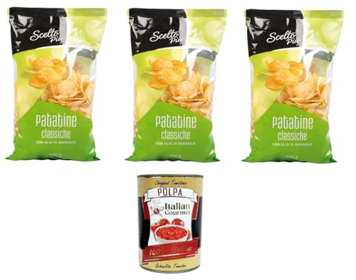 Scelto Più- Patatine classiche con olio girasole Klassische Chips mit Sonnenblumenöl 3x500gr + Italian Gourmet polpa 400g Scelto Più- Patatine classiche con olio girasole Klassische Chips mit Sonnenblumenöl 3x500gr + Italian Gourmet polpa 400g von Italian Gourmet E.R.