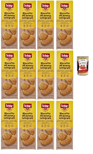 Schär, Biscotto all'Avena Ricco di Fibre integrale, Haferkekse reich an Vollkornfasern, , Quelle für Vitamin B1 und Eisen, glutenfrei und palmölfrei, 12x 130g + Italian Gourmet polpa 400g Schär, Biscotto all'Avena Ricco di Fibre integrale, Haferkekse reich an Vollkornfasern, , Quelle für Vitamin B1 und Eisen, glutenfrei und palmölfrei, 12x 130g + Italian Gourmet polpa 400g von Italian Gourmet E.R.