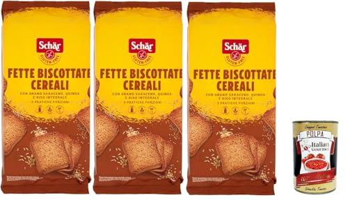 Schär, Fette Biscottate ai Cereali, senza glutine, Zwieback Glutenfreie, Speziell für Menschen mit Glutenunverträglichkeit entwickelt, 3x 260g + Italian Gourmet polpa 400g Schär, Fette Biscottate ai Cereali, senza glutine, Zwieback Glutenfreie, Speziell für Menschen mit Glutenunverträglichkeit entwickelt, 3x 260g + Italian Gourmet polpa 400g von Italian Gourmet E.R.