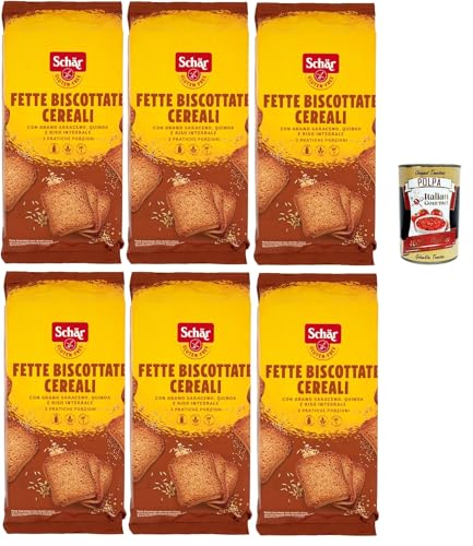 Schär, Fette Biscottate ai Cereali, senza glutine, Zwieback Glutenfreie, Speziell für Menschen mit Glutenunverträglichkeit entwickelt, 6x 260g + Italian Gourmet polpa 400g Schär, Fette Biscottate ai Cereali, senza glutine, Zwieback Glutenfreie, Speziell für Menschen mit Glutenunverträglichkeit entwickelt, 6x 260g + Italian Gourmet polpa 400g von Italian Gourmet E.R.